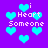 Pixelated cyan hearts and text 'i Heart Someone' on a purple background with animated heart pulses.