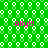 Green background with white circular patterns and four pink "Aiy!!" text instances arranged in a , no visible animation changes