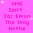 A static image with a bright pink background displays repeated text "OMG Isn't Zac Efron The Only Hottie" in pink and white lettering, interspersed with small white stars.