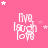 Pink background with white 'live laugh love' text and scattered stars, static image.