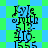 Pixelated text displays 'Kyle Smith' with date and number below on a blue-green checkered background.
