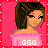 Pixel art contact sheet showing three frames of an animated icon with a cartoon woman, fashion items, and text phrases on pink background.