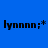 Four identical pixelated text displays of 'lynnn;*' on colored backgrounds in a