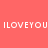 Four quadrants display 'ILOVEYOU' text in white pixelated font on solid pink, orange, yellow, and coral backgrounds with no visible animation changes.