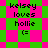 Green and pink pixelated background with text 'kelsey loves hollie (=)' in black, alternating between square and diamond patterns.