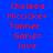 Red pixelated text on solid blue background, repeated twice in vertical alignment with identical content.