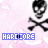 identical pixelated icons featuring a black skull and crossbones on a pink background with blue 'HARDCORE' text labels