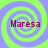 Four identical spiral patterns in green and purple with the text 'Maresa' overlaid on each, arranged in a