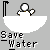 Pixelated icon shows three stick figures in a bathtub with text labels; one figure showers while others sit, with blue water animation.