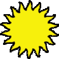 A 5x5 contact sheet of animated starburst icons showing color and texture transitions across frames, with no visible text or characters.