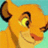 Pixelated cartoon lion cub with orange fur, yellow eyes, and pink nose against light blue background; text 'simbo.' appears in top-right corner.