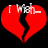 Red broken heart with white text 'I Wish' above it on black background, two identical frames side-by-side.