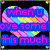A heart-shaped pixelated icon with rainbow stripes and blue text boxes containing pink text reading 'when u love some this much', 'u cant stop thinking', and 'about them'.