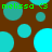 Green text 'melissa (3' appears above and below a brown background with cyan circles, some of which are partially cut off in different frames.