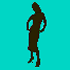Silhouetted figure in various swimming poses against cyan background, transitioning from standing to diving and floating positions.
