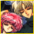 A 48x48 pixel animated contact sheet showing two anime-style characters with pink and blonde hair on the left, alongside a black background with white text reading "Anime IM" and "COM" on the right.