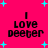 A bright pink background with cyan starbursts and black text reading "I Love Deeper" in a pixelated font, displayed in a of four identical
