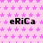 Pink background with repeating small pink stars, multiple instances of 'eRiCa' text in black, and a solid gray rectangle in the bottom-right corner.