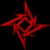 A split-frame contact sheet showing a red abstract star-like shape on black background and green text reading "Original Icons .com" on dark green background.
