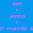 Blue background with pink text showing 'dan + jenna = 4t friends' in multiple , some with orange rectangular overlays on the '+' and '=' symbols