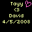 Two side-by-side pixelated displays show identical text and numbers with a pink heart symbol on the left display.