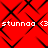 Red background with black diamond pattern and repeated white text 'stunnao <3 stunnao <3' in pixelated font