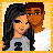 Pixelated cartoon couple with dark curly hair and brown skin standing together, surrounded by heart symbols and 'Together' text on a yellow background.