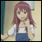A 48x48 pixel buddy icon featuring a split composition with an anime-style character on the left and stylized text on the right, displayed as part of a contact sheet.