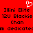Red background with white pixelated heart symbol above black text reading 'Illini Elite', '12U Blackie', 'Chan', and partial 'm dedicate' in a