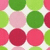 A static image with a polka-dot pattern on the left and a green text element on the right.