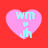 Four pink heart-shaped icons with light blue text "wm" and "jh" separated by a small heart symbol, displayed on a solid red background.