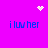A bright purple background displays four instances of blue text reading "i luv her" arranged in a , with a white pixelated heart above and a white pixelated starburst below