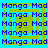 Blue 'Mango Mad' text repeated in a pattern on green and blue background with alternating square outlines