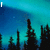 Aurora borealis sky with dark tree silhouettes; text changes from 'I' to 'LOVE' to 'Winter' across frames.