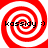Four identical red and white spiral patterns arranged in a , each with black text reading "kassidy :)" overlaid
