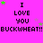Pixelated text and star graphics on a bright pink background with repeated phrases.