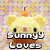 Pixelated icon with four quadrants: top-left shows a yellow bear with orange nose and small orange top, top-right shows a brown dog with closed eyes, bottom-left shows a large eye with rainbow iris, bottom-right is blank gray.