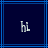 Two identical pixelated 'hl' text icons on dark blue background with light blue lines, each icon showing slight vertical shift between frames