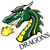 Pixelated green dragon with yellow underbelly breathes yellow fire, wings and tail rendered in gray, white background.