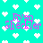 Pixelated cyan background with white heart shapes and pink text reading 'Ryoo Speckler' in four positions, each showing slight variations in letter alignment.