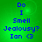 Green background with blue pixelated text reading "Do I Smell Jealousy? Ian <3" arranged in vertical lines.