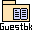 folder icons with document symbols, each labeled 'Guestbk' with green 'k' characters, displayed on a gray background