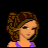 Pixel art contact sheet showing three frames of an animated icon with a woman, purple dress, and text about waking up from dreaming.