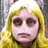 A four- displays a pixelated blonde woman with dark eyes and lips, each showing different text overlays in green, red, yellow, and black