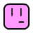 A 5x5 contact sheet of animated AIM buddy icons featuring a pink square character with changing facial expressions and mouth symbols across sampled frames.