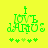 Green pixelated text 'I LOVE JAMUS' on bright yellow background with five green clover icons below, two versions differ in clover brightness.