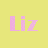 Two side-by-side static images display the name 'Liz' in pixelated text against contrasting backgrounds.