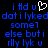 Blue pixelated text on black background with white heart symbol replacing 'u' in 'i tld u', repeated across multiple lines.