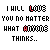 Pixelated text repeats 'I WILL LOVE YOU NO MATTER WHAT ANYONE THINKS..' with color variations and small blue hearts on a white background.