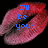 Pixelated red lips with blue text reading 'I'll be your' on the left and 'Dirty little Secret' on the right against a black background.